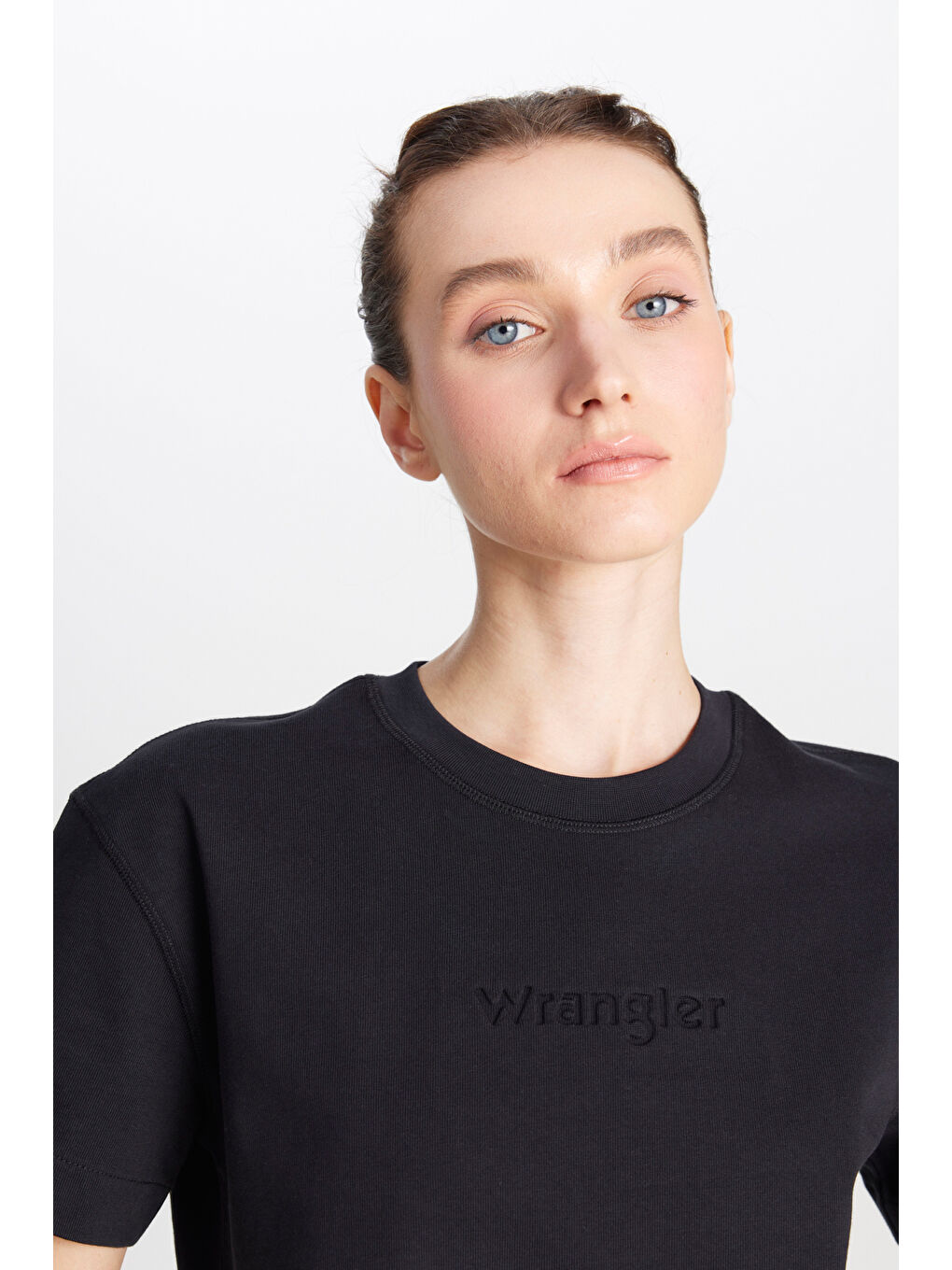 %100 Pamuk Relaxed Fit Geniş Kesim Bisiklet Yaka Siyah Tişört-3