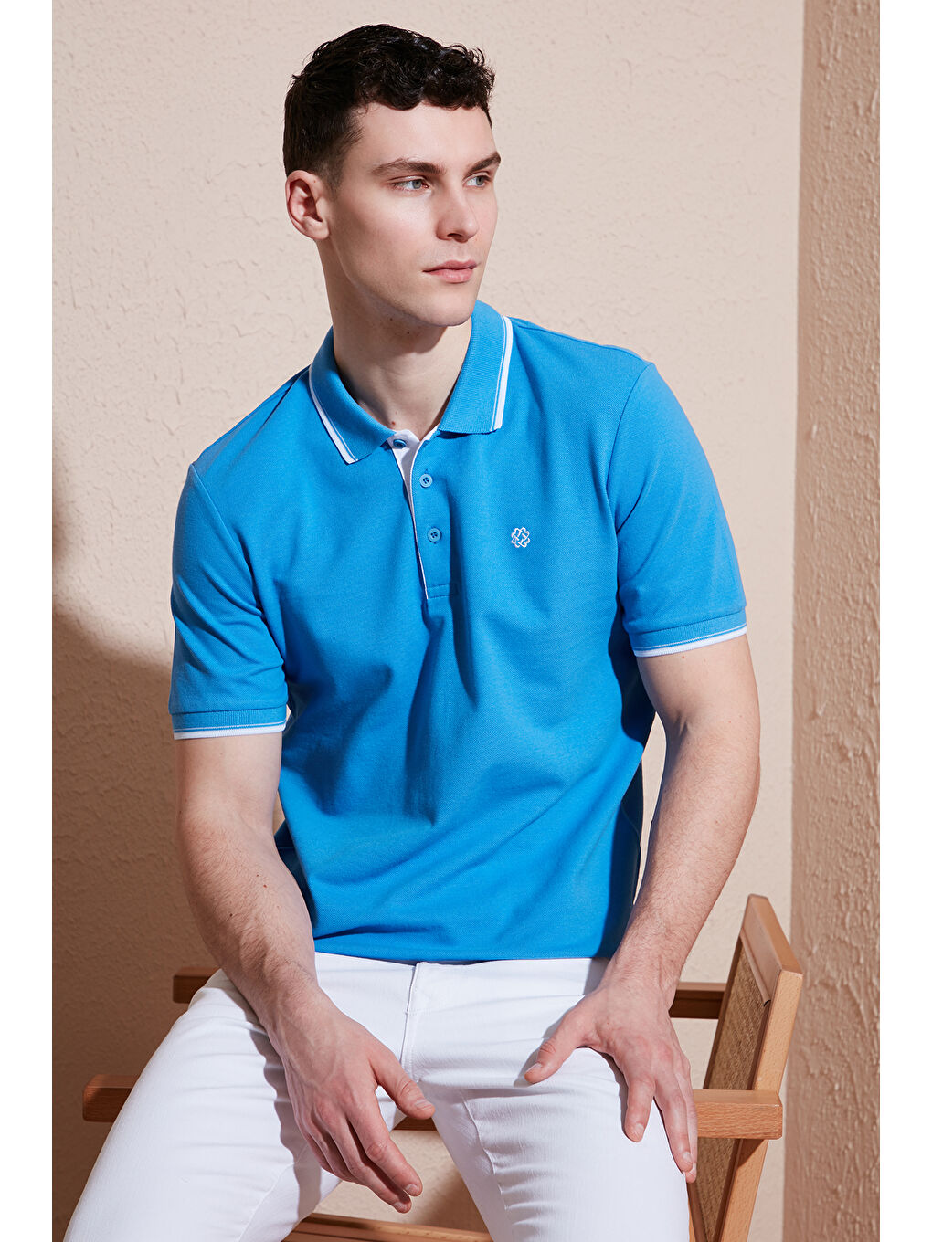 Siyah Pamuklu Slim Fit Şerit Detaylı Düğmeli Polo Yaka 3'lü Paket %100 Pamuk Tişört 5902118S3-2