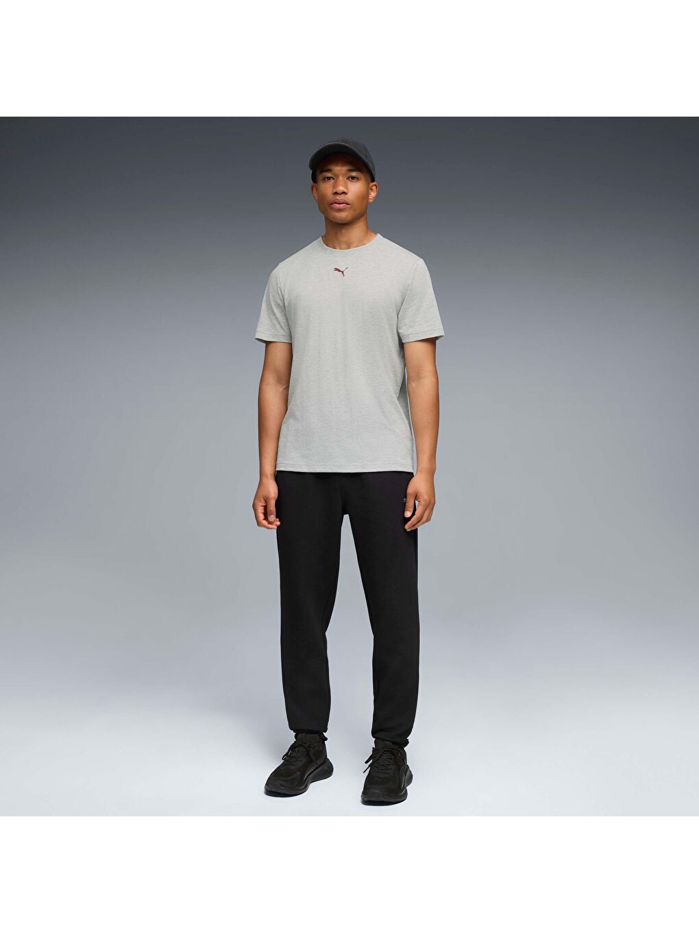 Gri GRAPHIC Erkek Antrenman Tişörtü-1