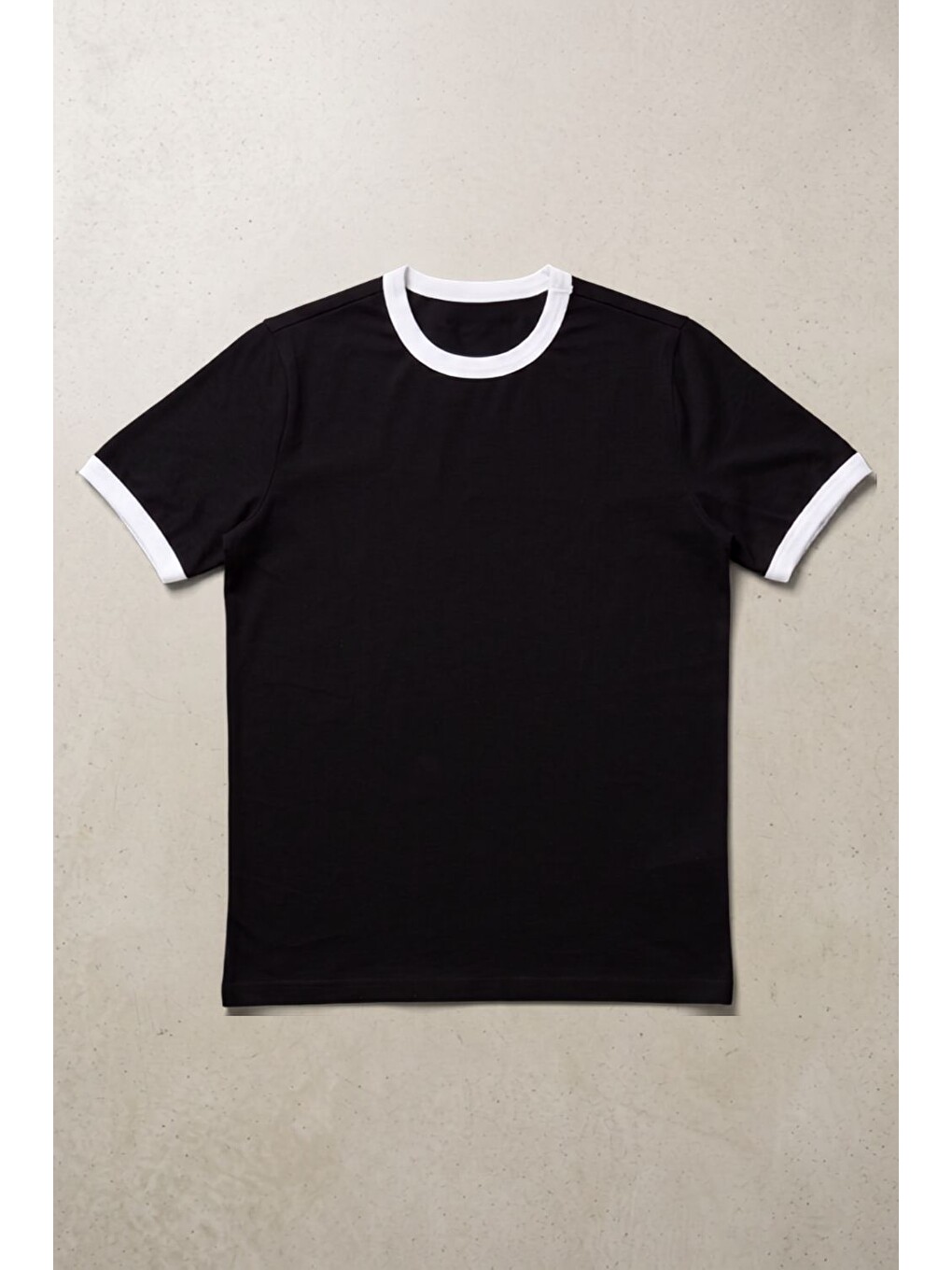Erkek Ringer Siyah T-shirt-1