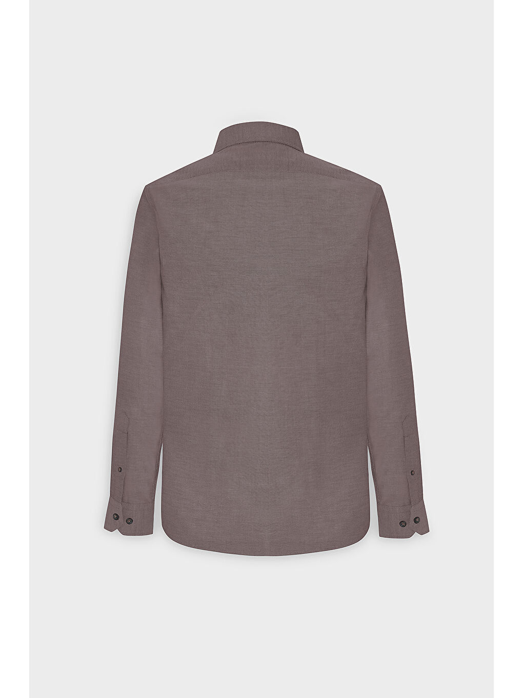 Erkek Kahverengi Tailored Slim Fit Dar Kesim Düğmeli Yaka Oxford Gömlek-8