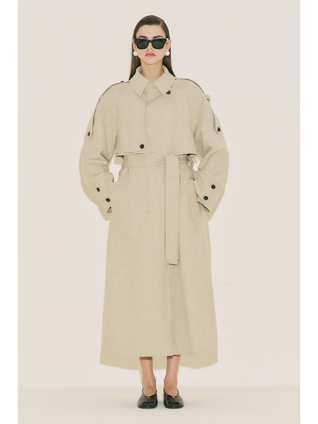 Lımıted Edıtıon Geniş Kol Trençkot Yeşil-2