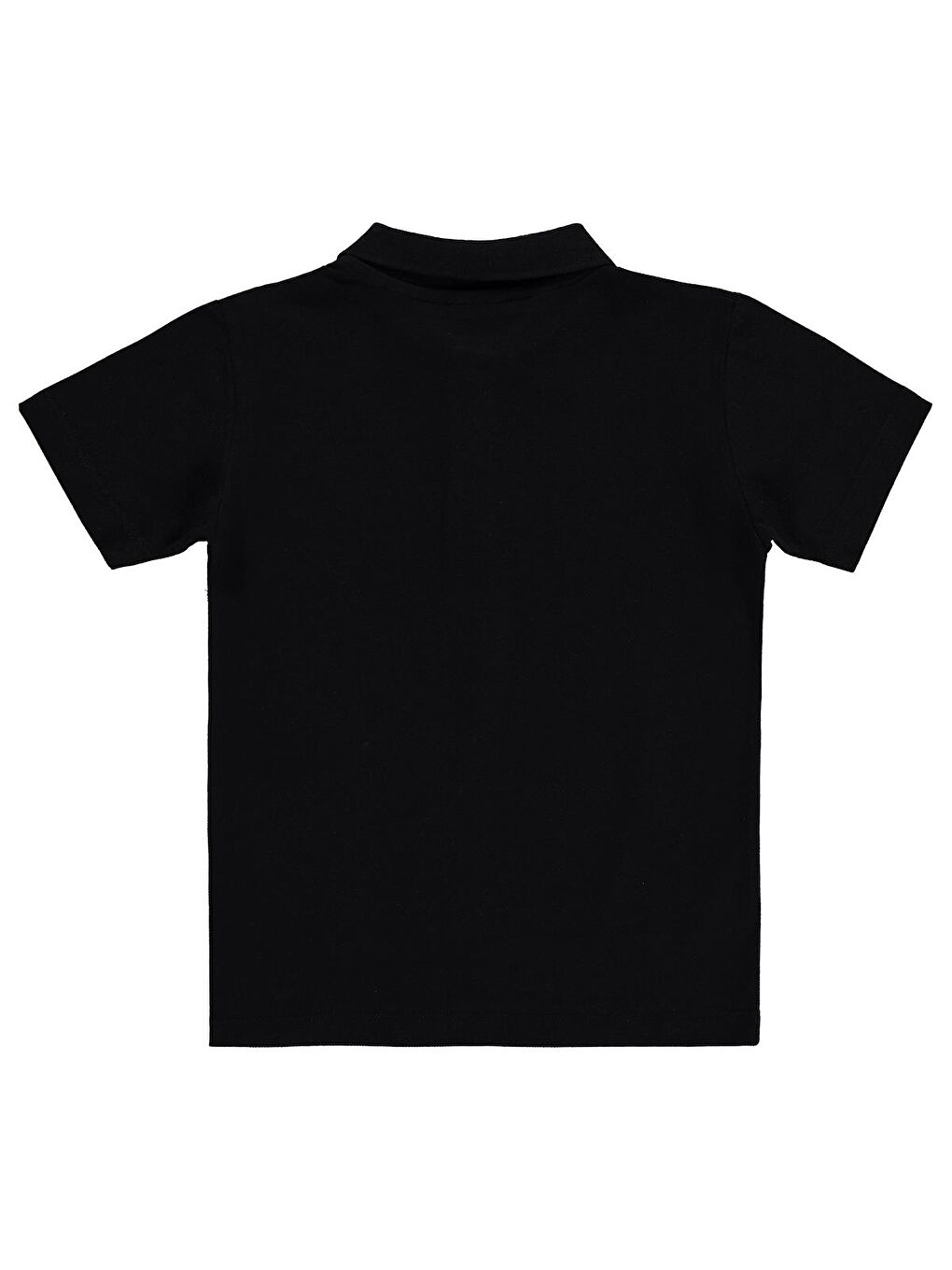 Boys Erkek Çocuk Palmiye Nakışlı Polo Yaka 6-9 Yaş Tişört - Siyah-1