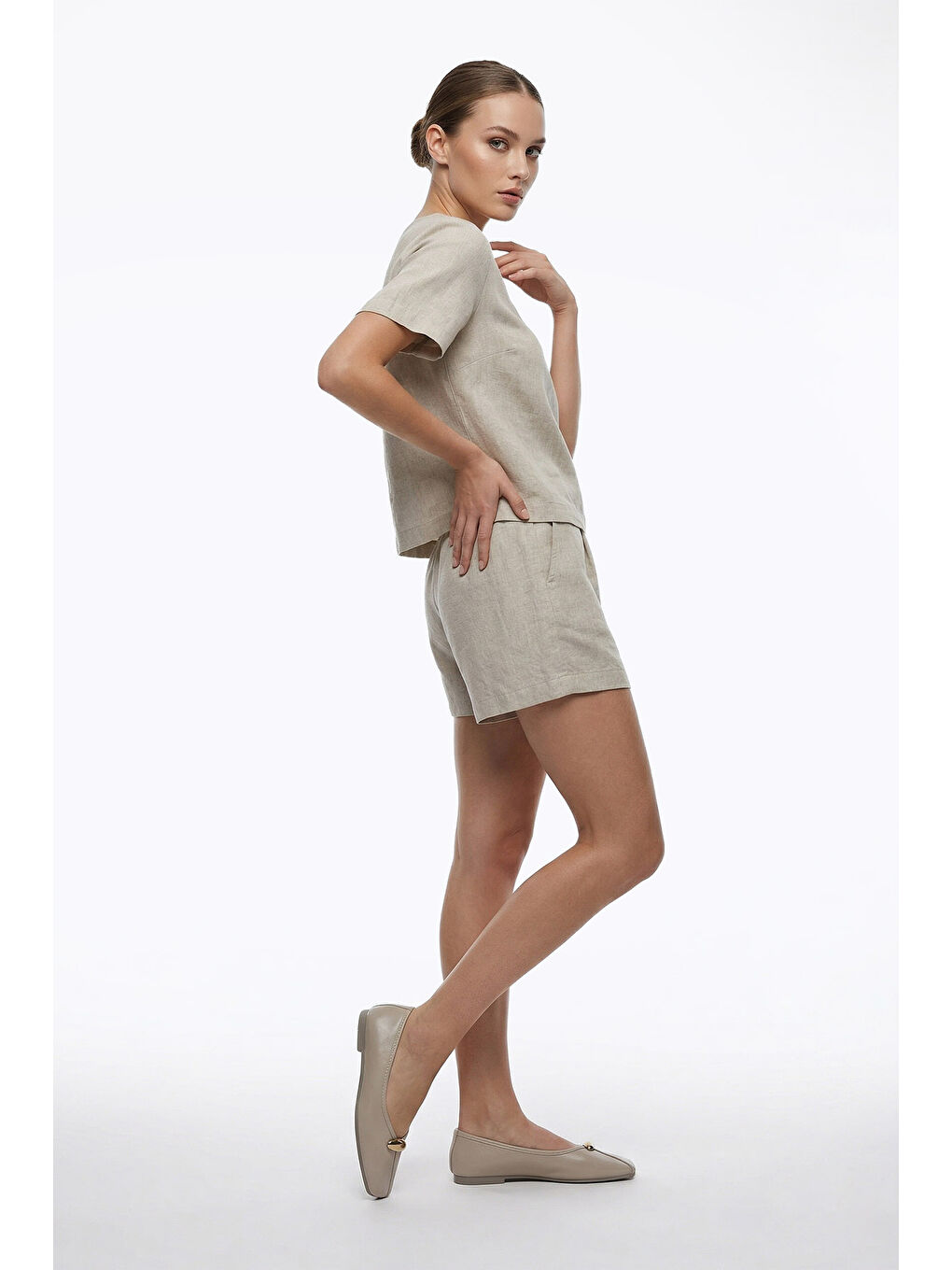 Bej Kadın BEJ-TEN RENGİ Düz Tabanlı Babet-2