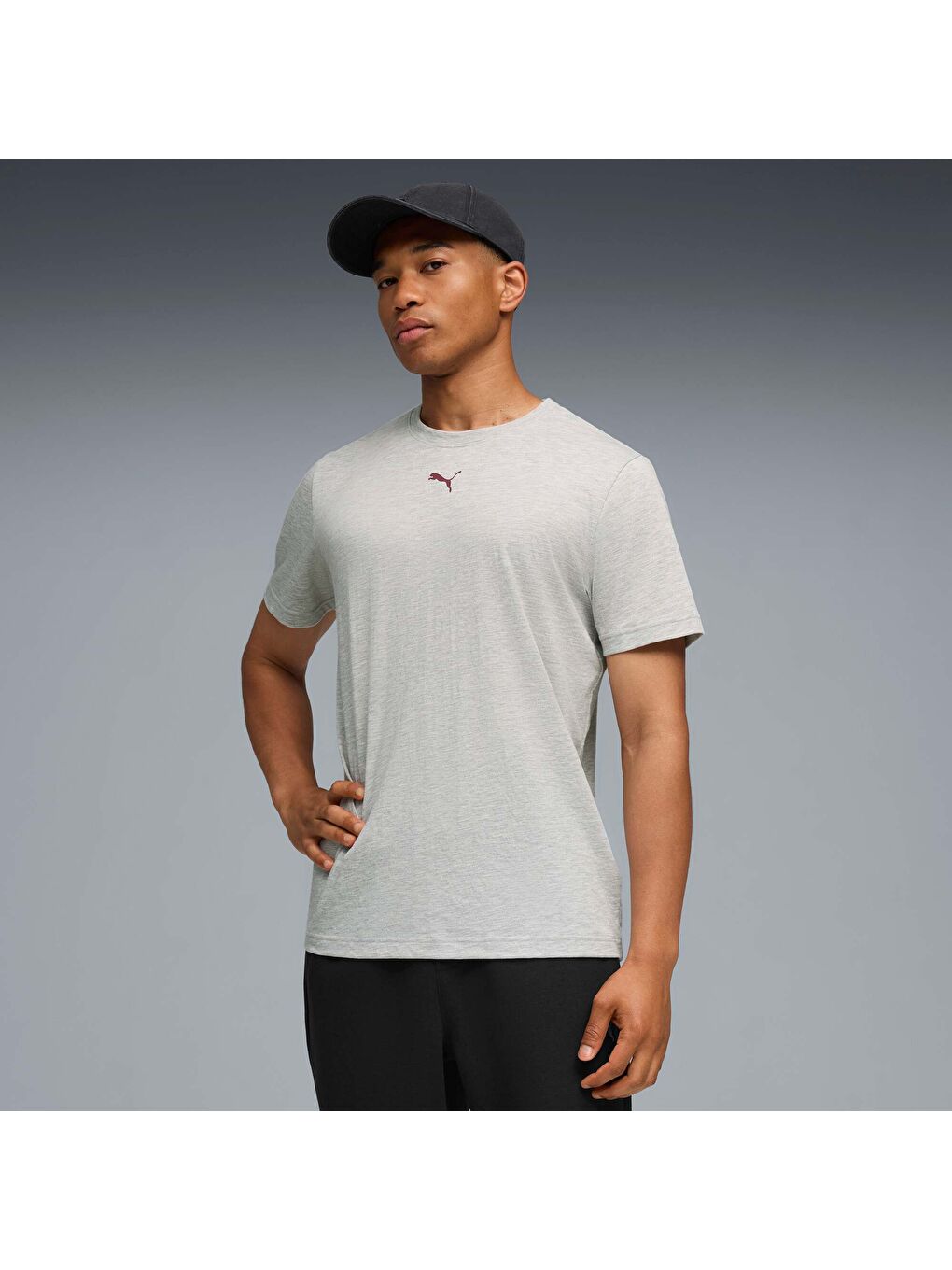 Gri GRAPHIC Erkek Antrenman Tişörtü-4