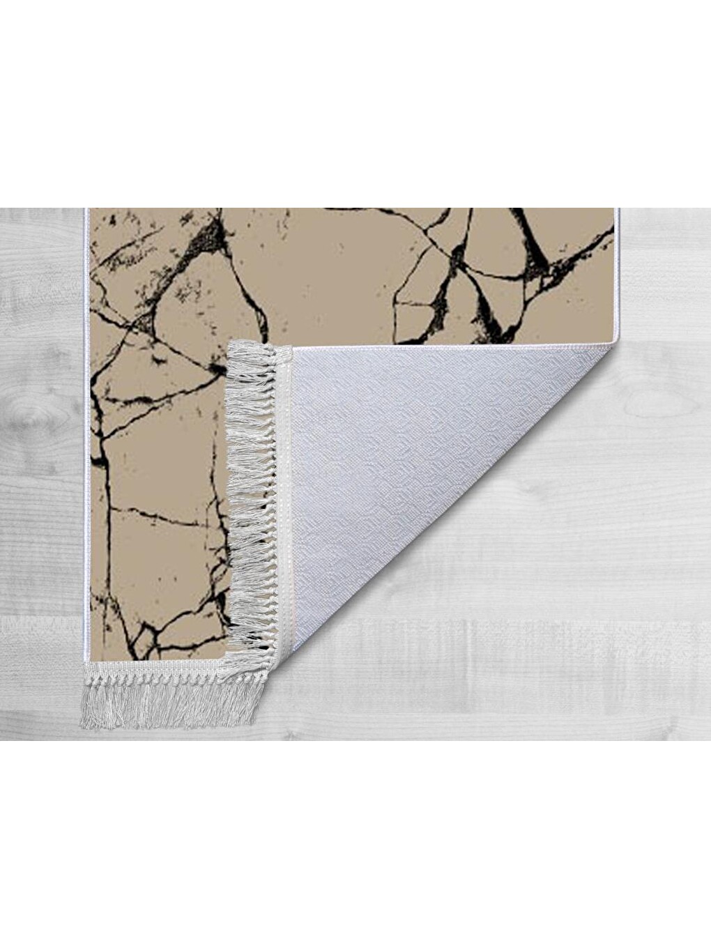 Kahverengi Kaymaz Taban Dijital Baskı Kadife Halı Crack Wall Kahve 180x280 Cm-1