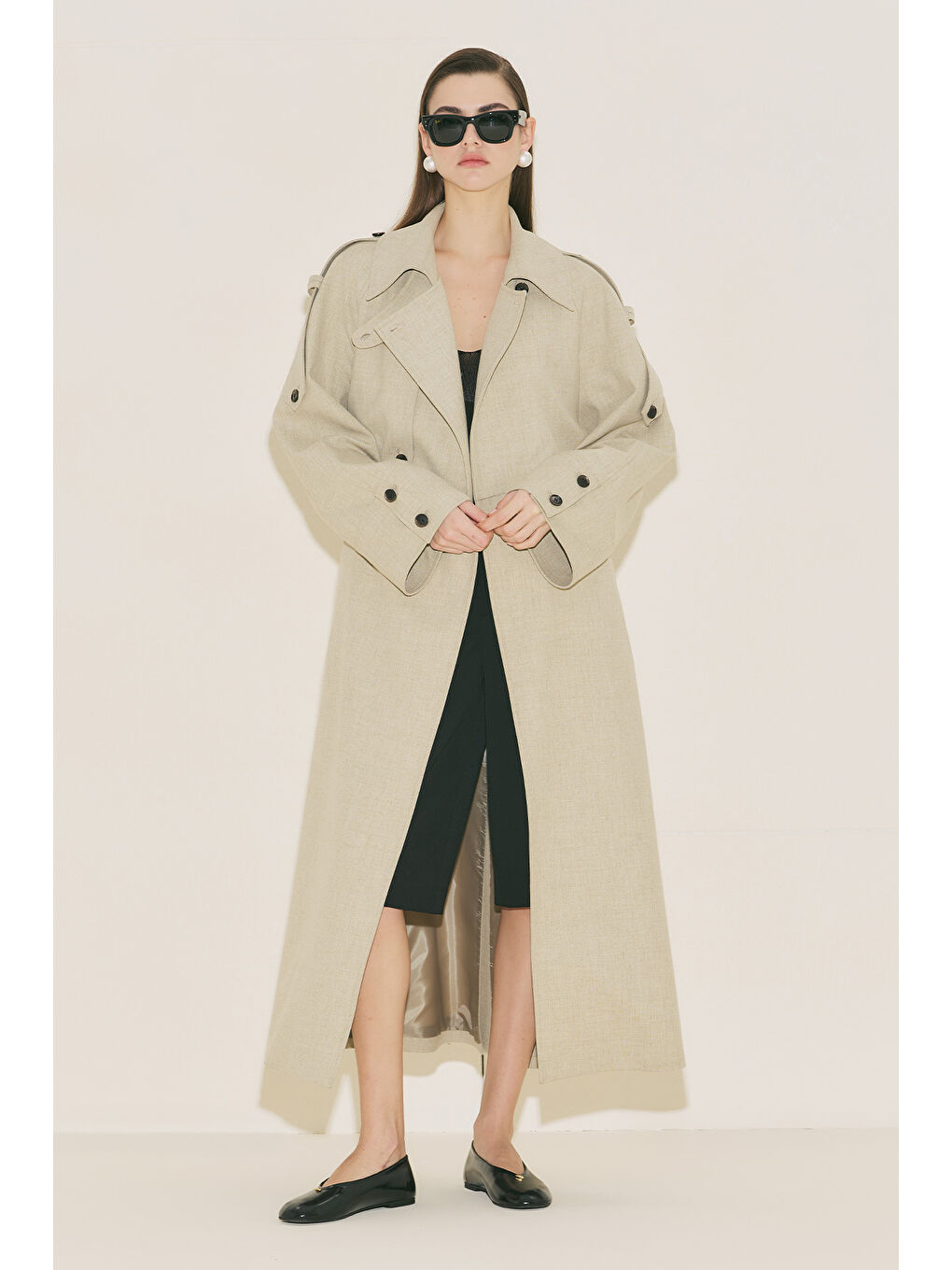 Lımıted Edıtıon Geniş Kol Trençkot Yeşil-5