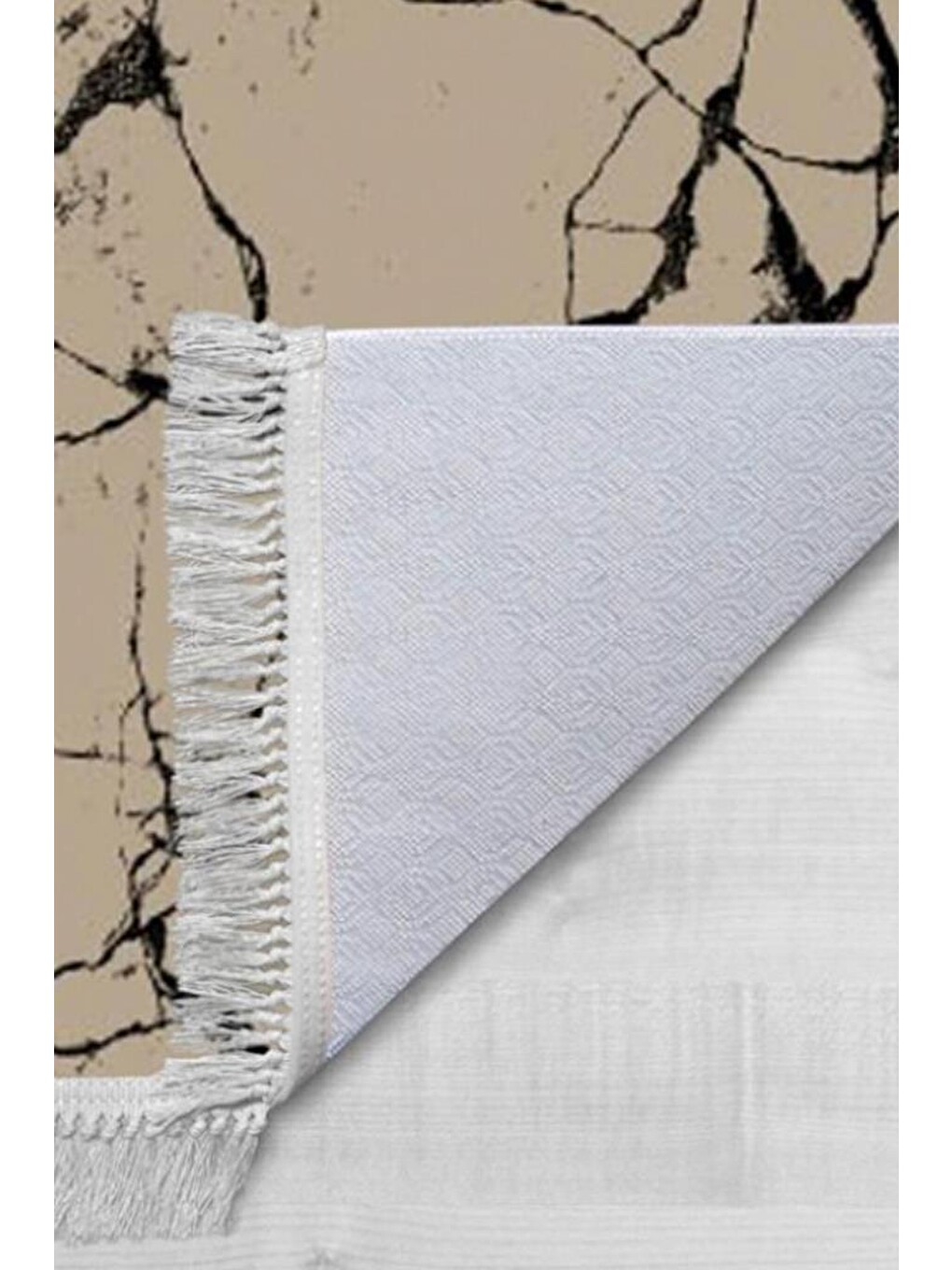 Kahverengi Kaymaz Taban Dijital Baskı Kadife Halı Crack Wall Kahve 180x280 Cm-4