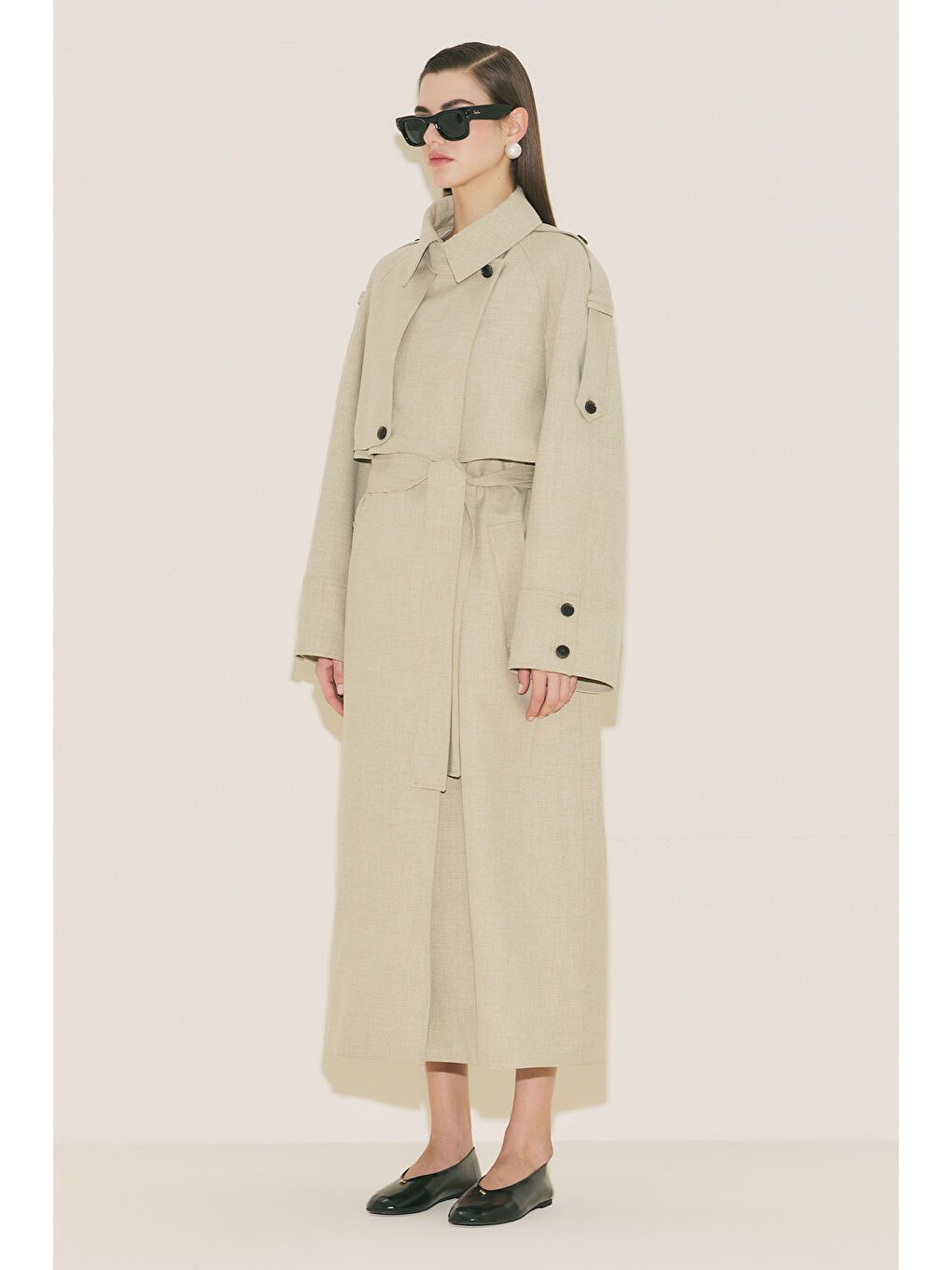 Lımıted Edıtıon Geniş Kol Trençkot Yeşil-7