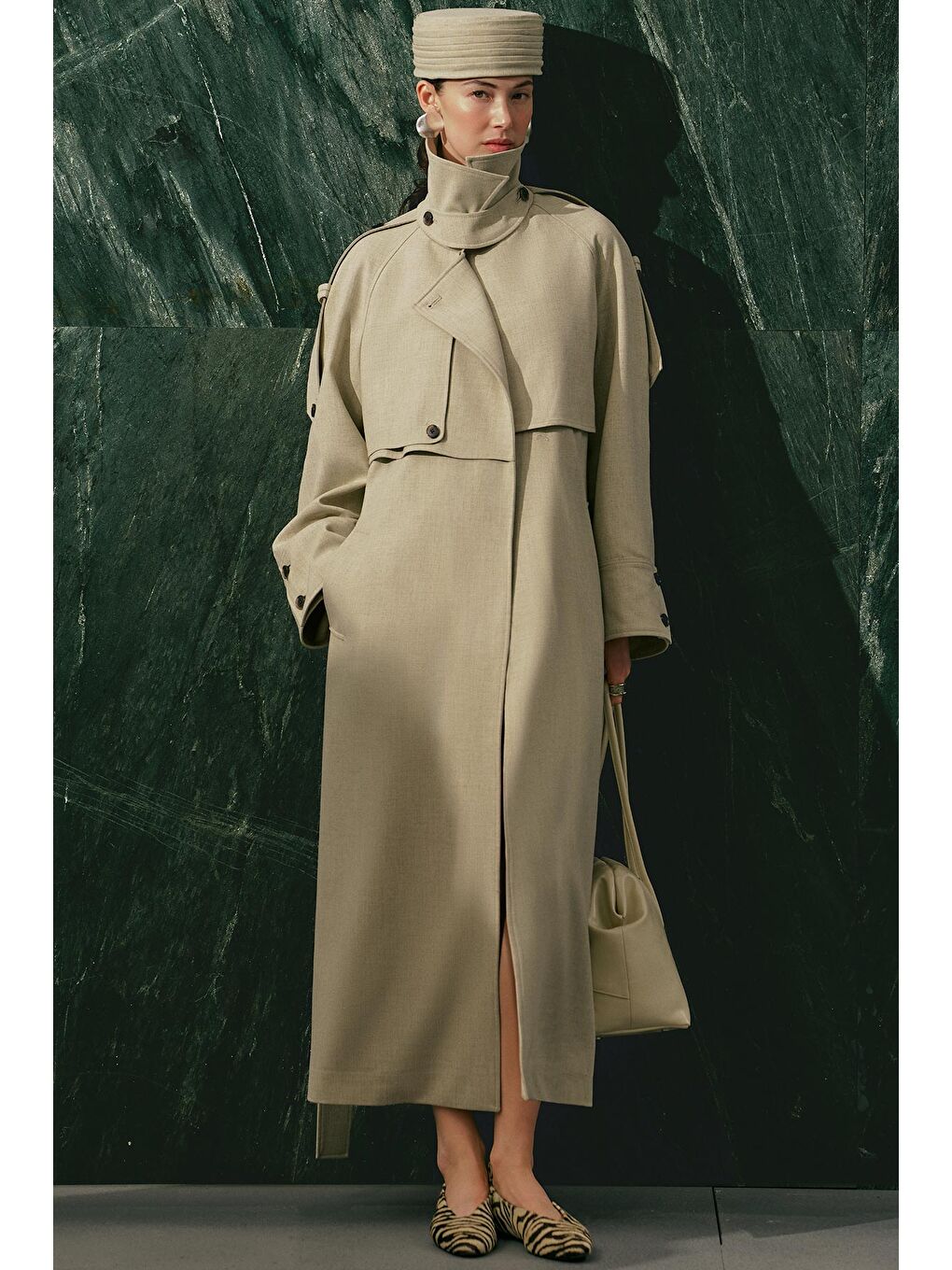 Lımıted Edıtıon Geniş Kol Trençkot Yeşil-10