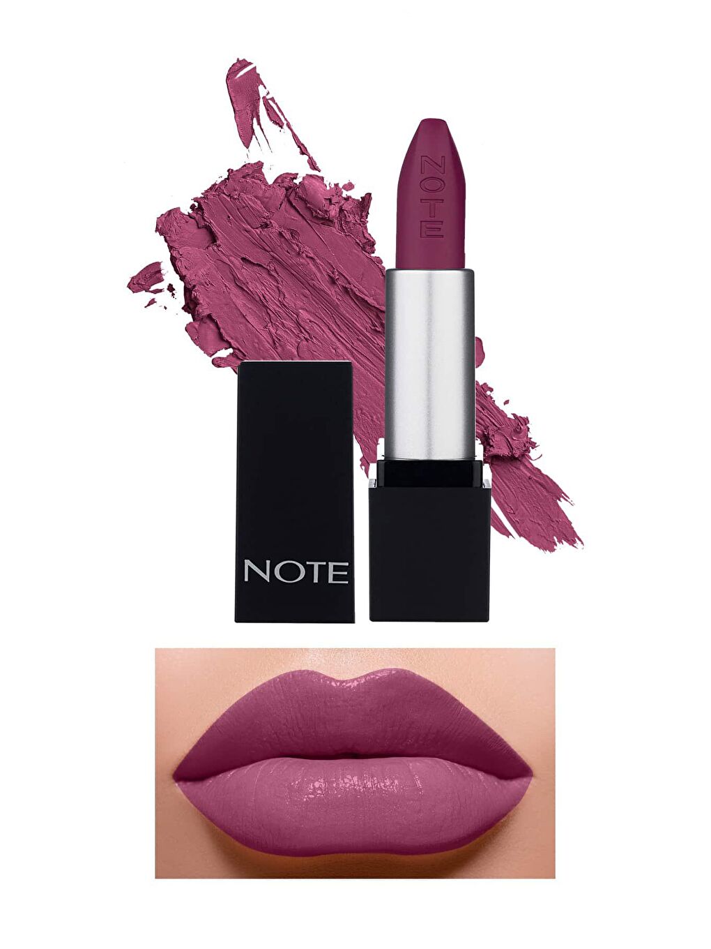 Note Cosmetique Mor Mattever Lipstick Yarı Mat Saten Bitişli Ruj 10 Shocking Fuschia - Mor - 1