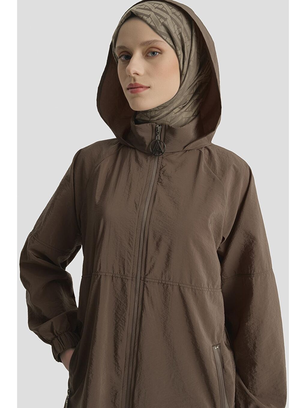 Kahverengi Kapüşonlu Yağmurluk Acı Kahve-2