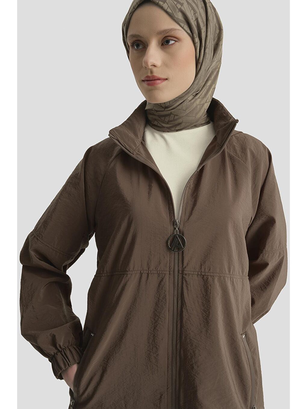 Kahverengi Kapüşonlu Yağmurluk Acı Kahve-3