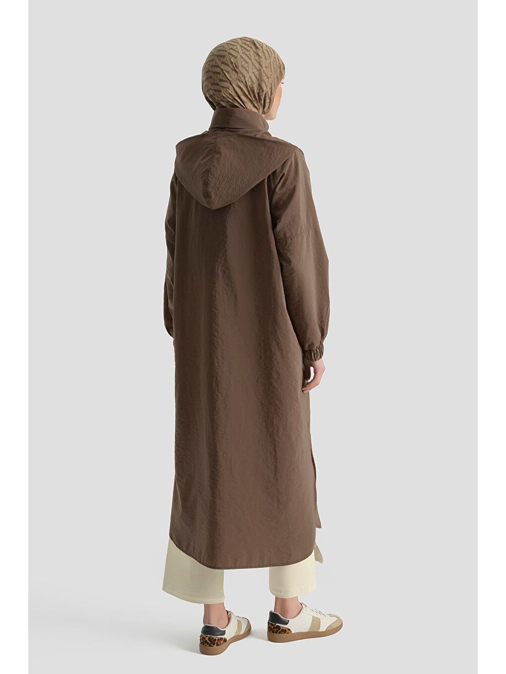 Kahverengi Kapüşonlu Yağmurluk Acı Kahve-4