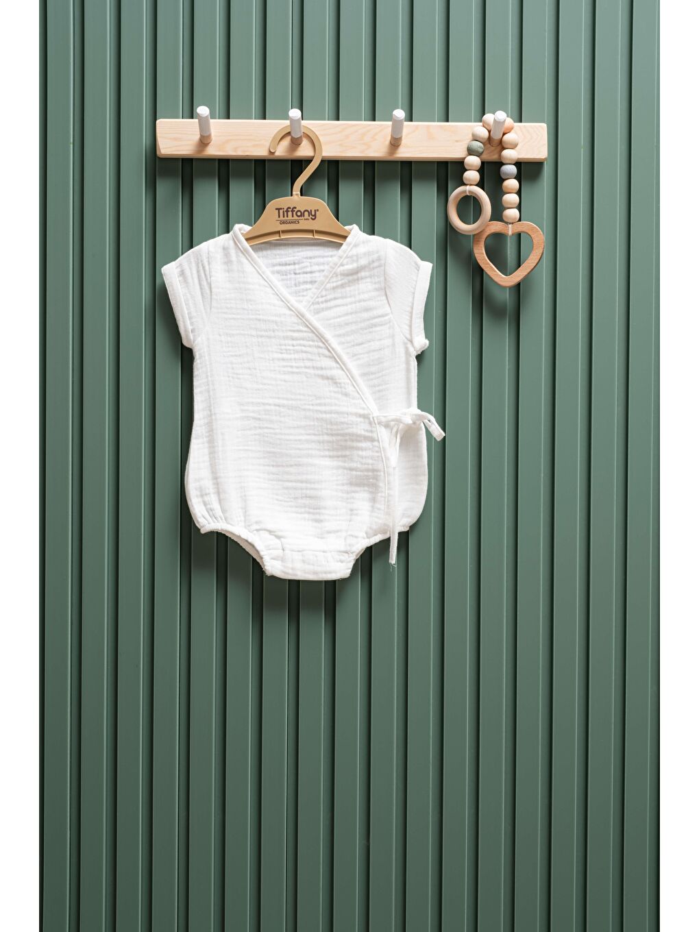 Ekru Unisex Müslin Kruvaze Badi 0-12 Ay %100 Pamuk