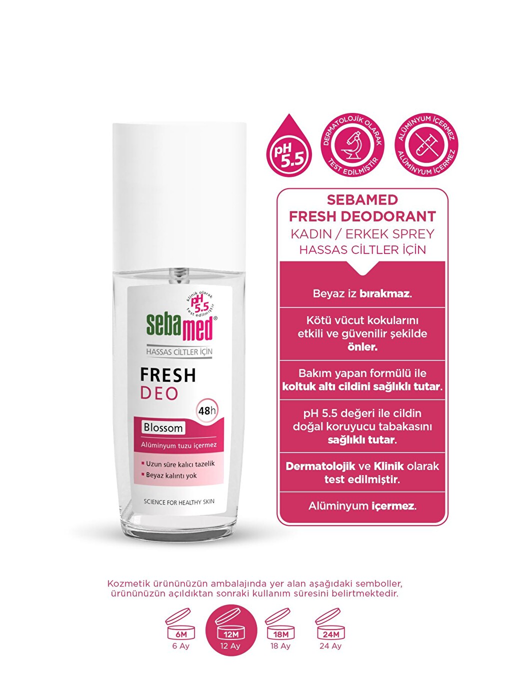 Fresh Deo Blossom 75 Ml Hassas Ciltlere Özel Aluminyumsuz 48 Saat Etkili Unisex Deodorant-1