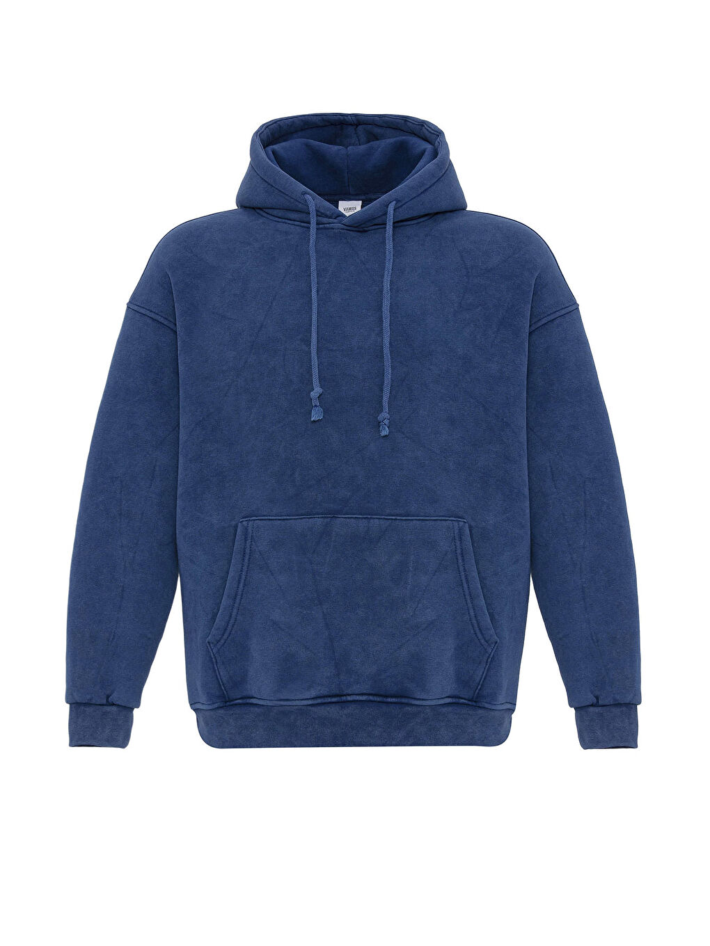 VAMOSCLO İndigo Basic Yıkamalı Oversize Erkek Sweatshirt