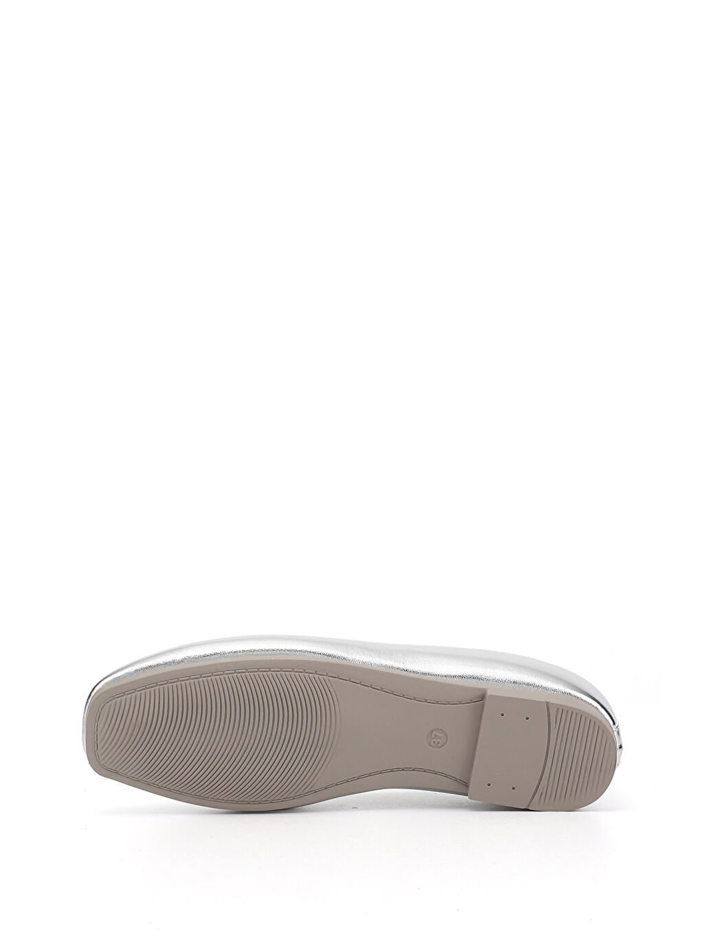 Gri Kadın GÜMÜŞ-GRİ Düz Tabanlı Babet-4