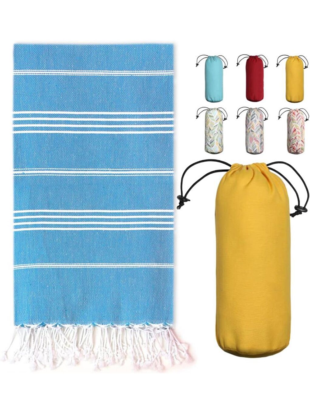 Mavi Makro Peştemal %100 Pamuk Banyo Havlusu