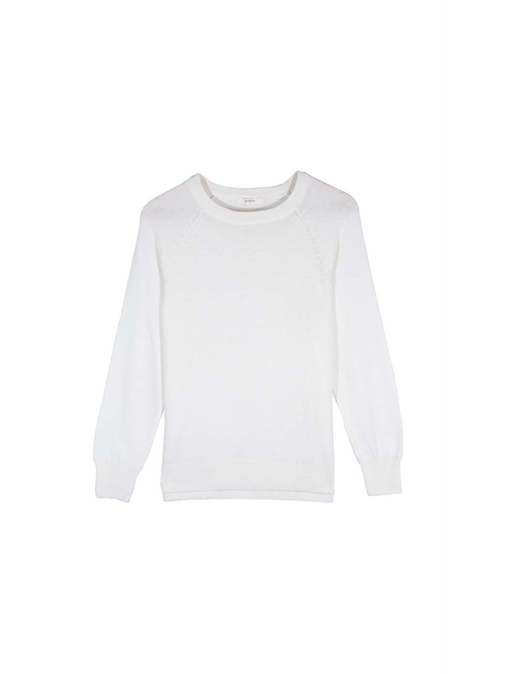 Beyaz Kemik Bisiklet Yaka Kazak-1