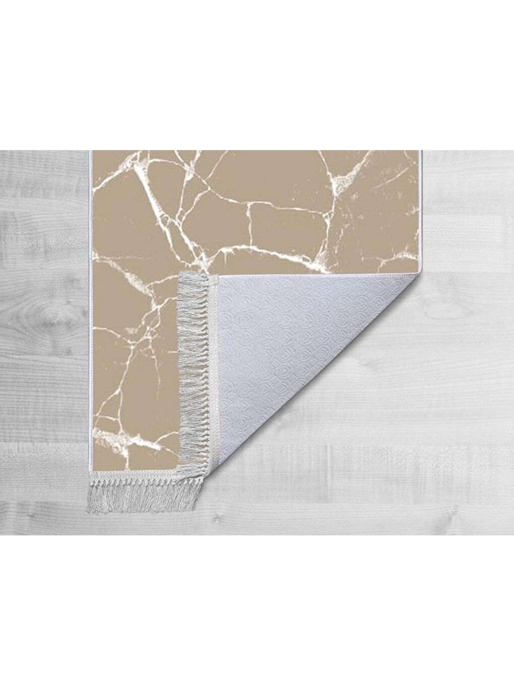 Kaymaz Taban Dijital Baskı Kadife Halı Crack Wall Bej 180x280 Cm-1