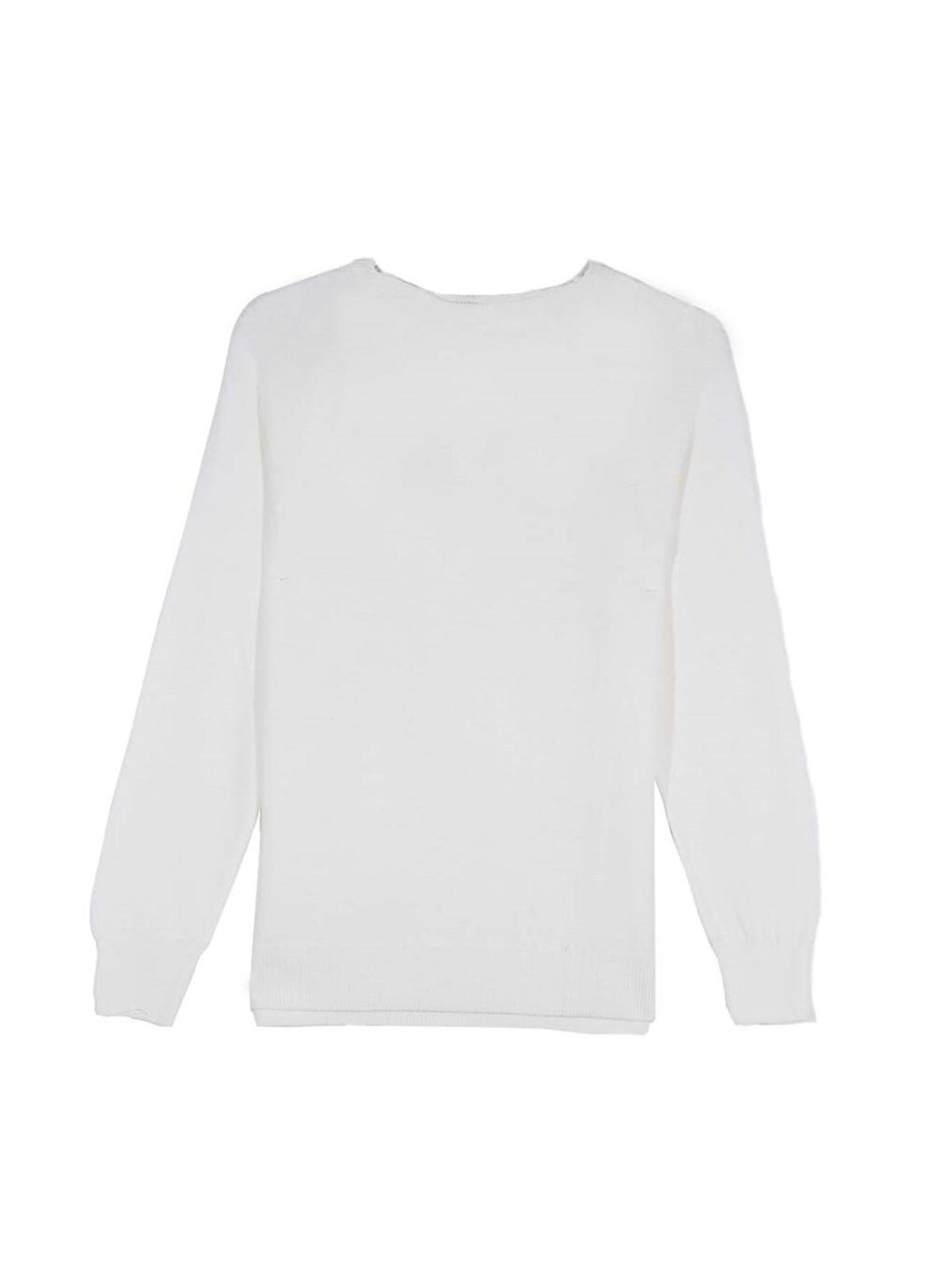 Beyaz Kemik Bisiklet Yaka Kazak-5