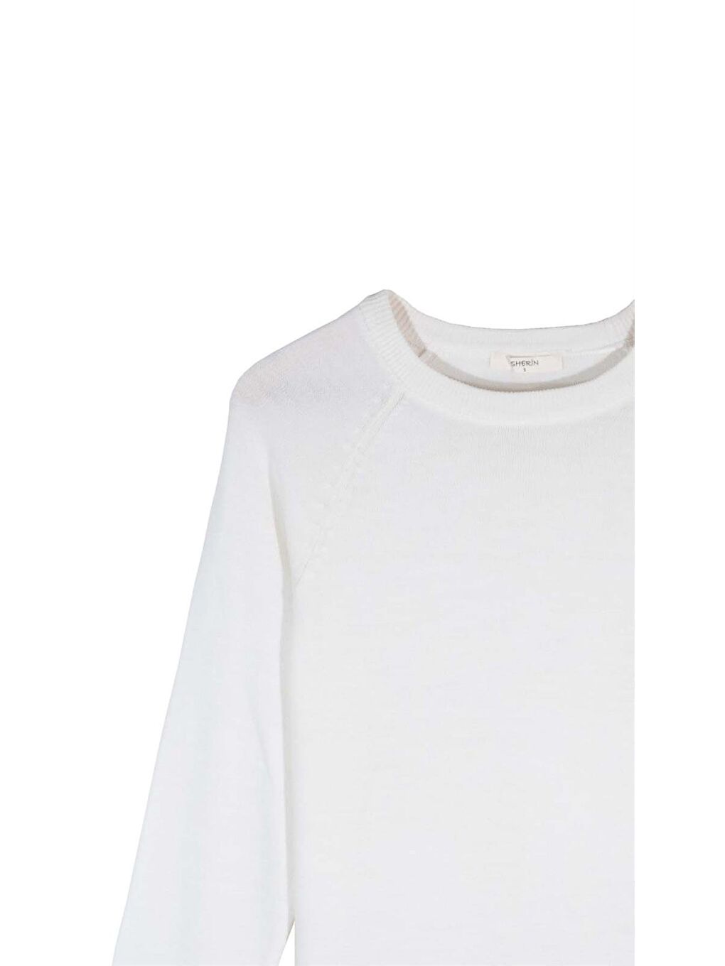 Beyaz Kemik Bisiklet Yaka Kazak-7