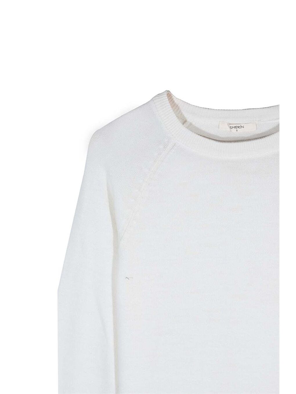 Beyaz Kemik Bisiklet Yaka Kazak-8