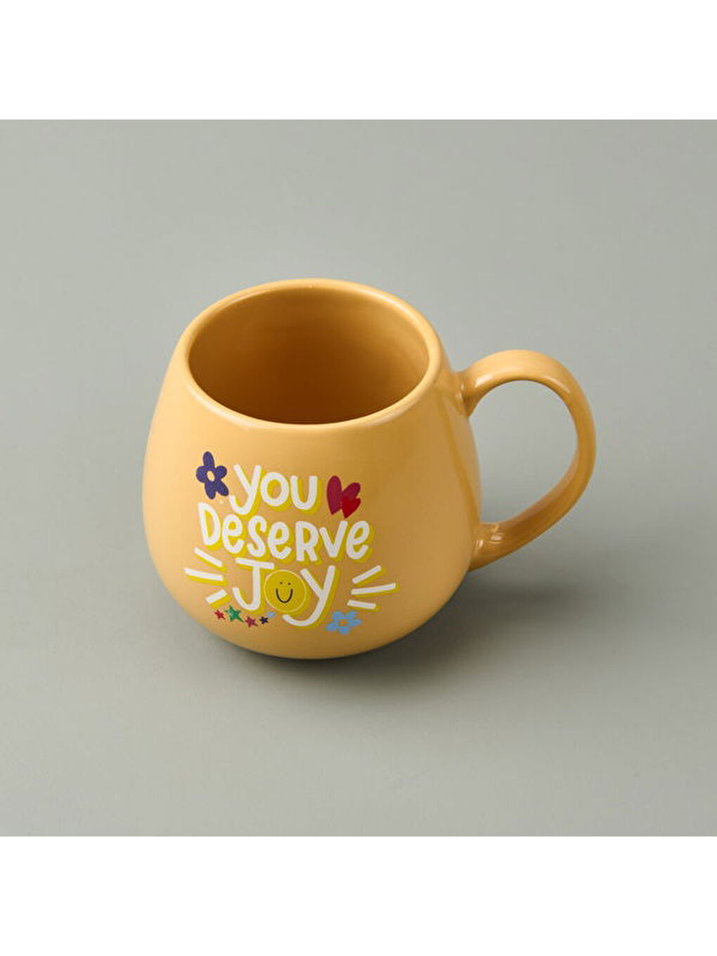 Kitchen You Deserve Joy Sloganlı Kupa - Sarı - 310 ml-2