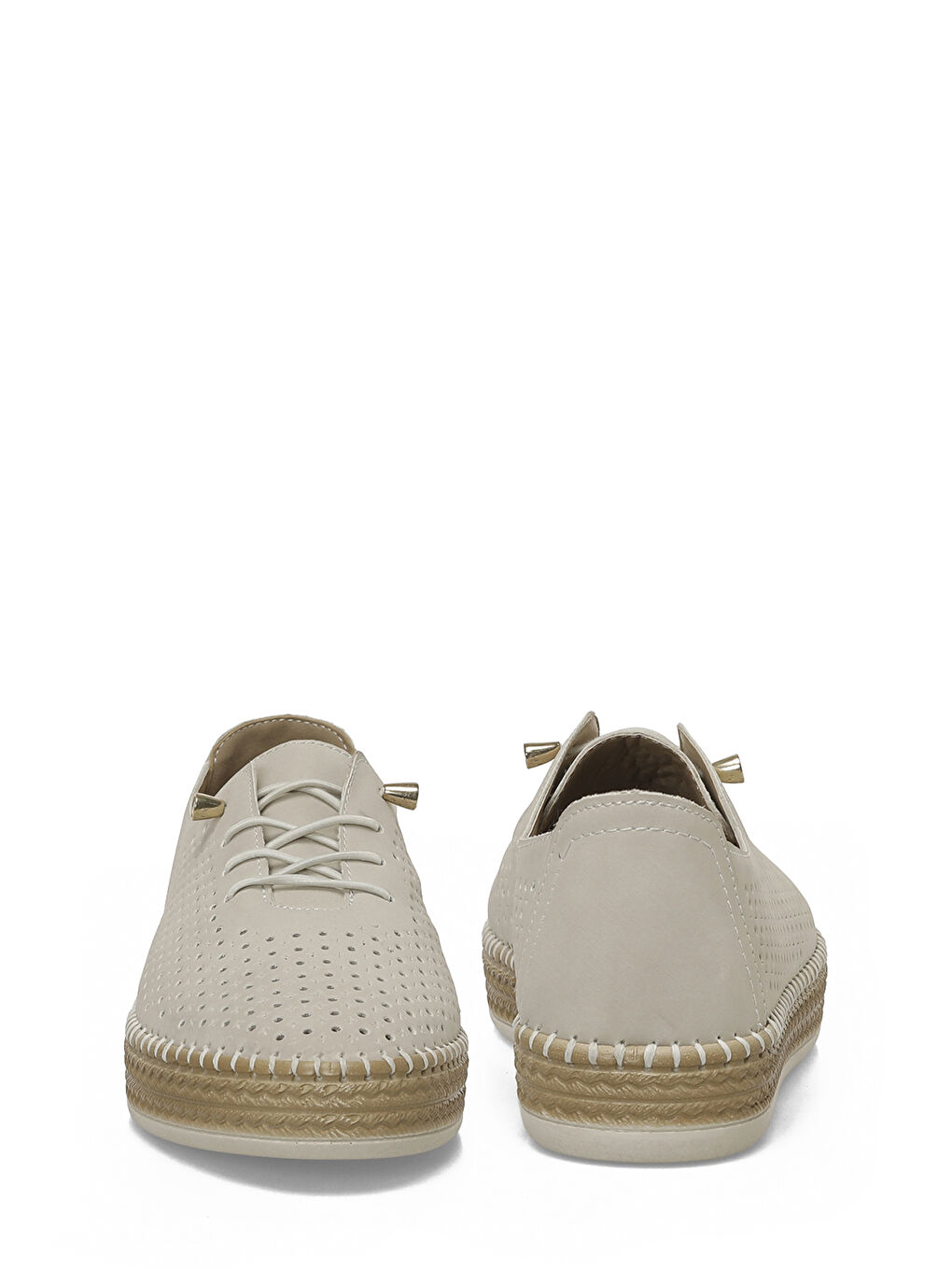 Bej 167104.NZ6FX KIRIK BEYAZ Kadın Düz Ayakkabı-4