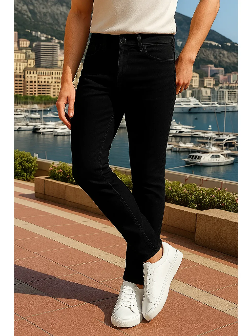 Erkek Premium Comfort Siyah Jeans Pantolon-2