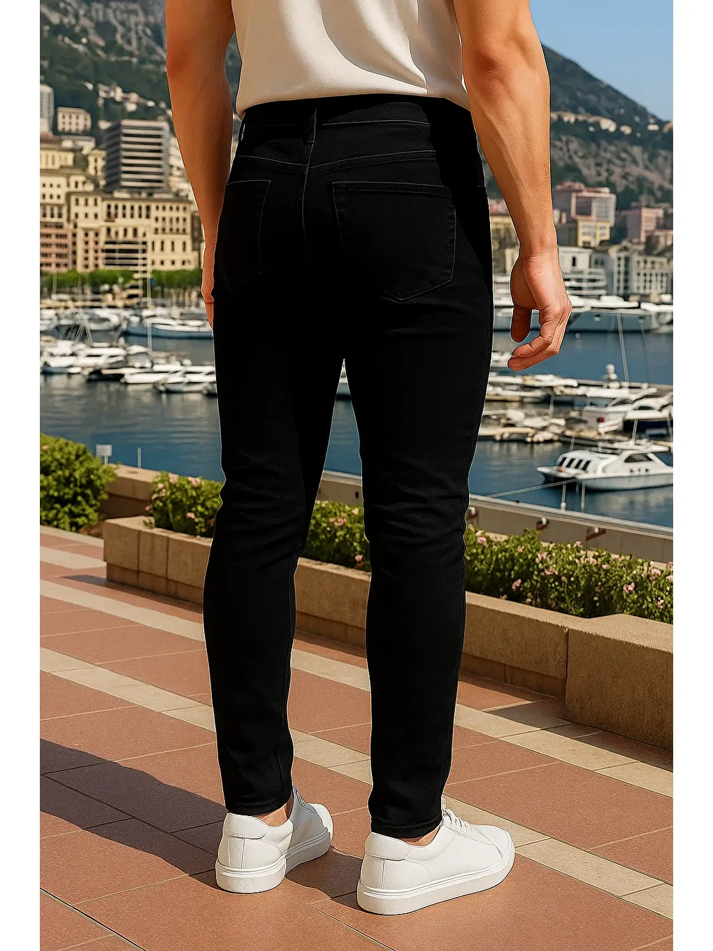 Erkek Premium Comfort Siyah Jeans Pantolon-4