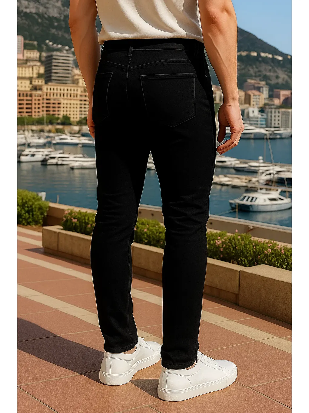 Erkek Premium Comfort Siyah Jeans Pantolon-5