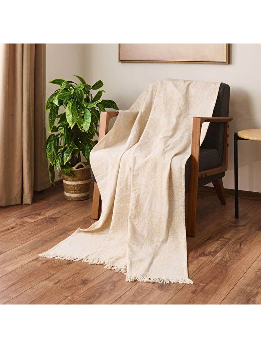 Soft Gino Koltuk Örtüsü - Kahverengi - 140x200 cm