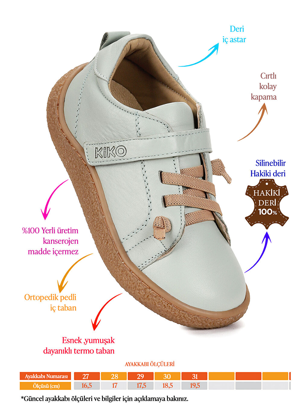 Turkuaz Arad %100 Deri Günlük Erkek Çocuk Spor Ayakkabı-1