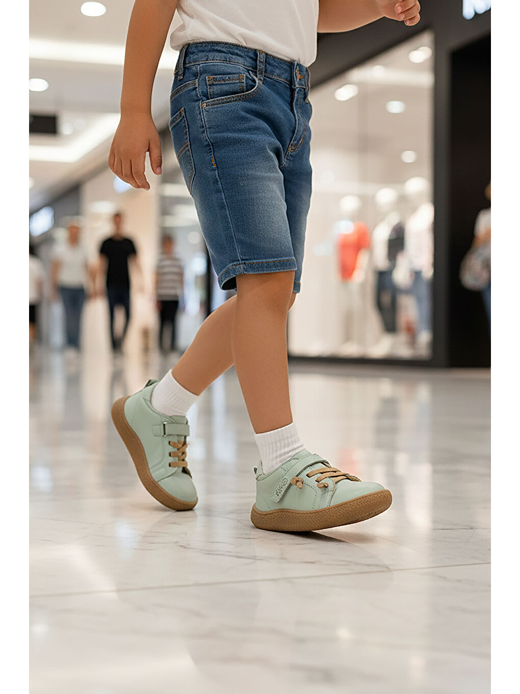 Turkuaz Arad %100 Deri Günlük Erkek Çocuk Spor Ayakkabı-2