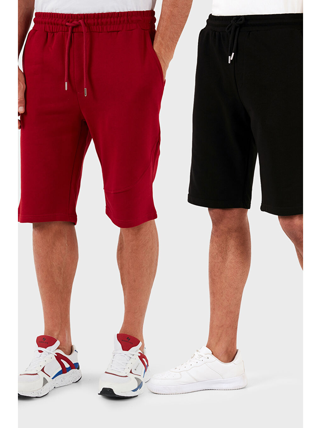 Siyah Pamuklu Regular Fit Normal Bel Cepli 2'li Paket Şort 590804142S2