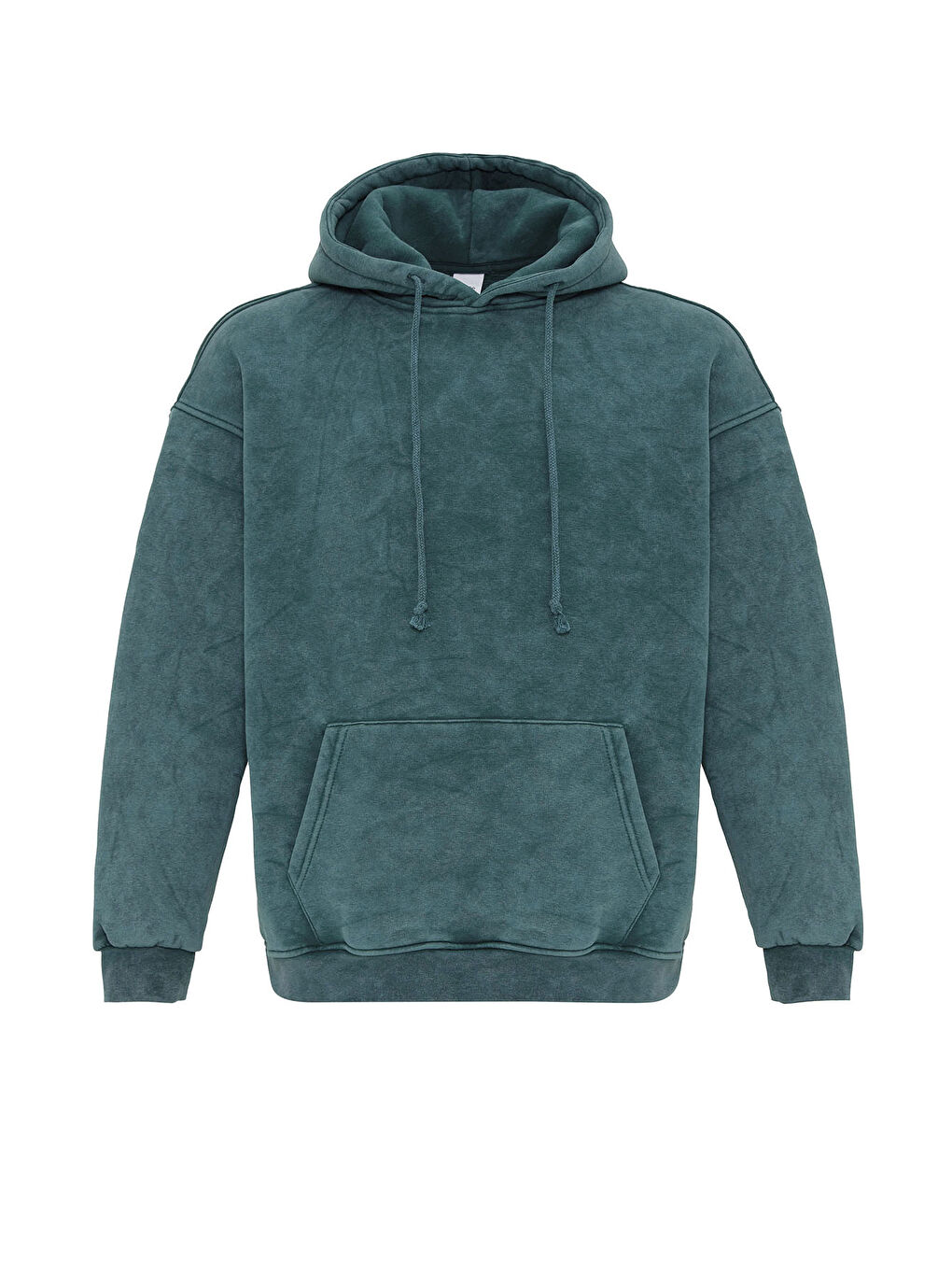 VAMOSCLO Petrol Basic Yıkamalı Oversize Erkek Sweatshirt