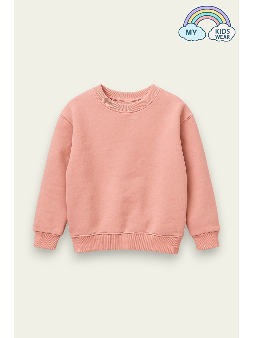 Pembe Unısex Çocuk Şardonlu Basic Sweatshirt 12130