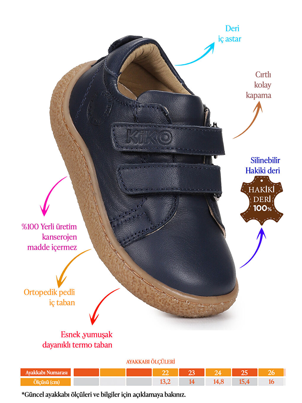 Lacivert Luqa %100 Deri Günlük Erkek Bebek Spor Ayakkabı-1