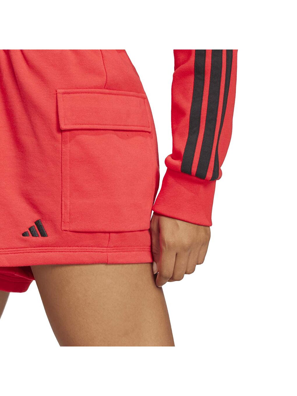 Turuncu Slim Logo Ft Kadın Kırmızı Şort-2
