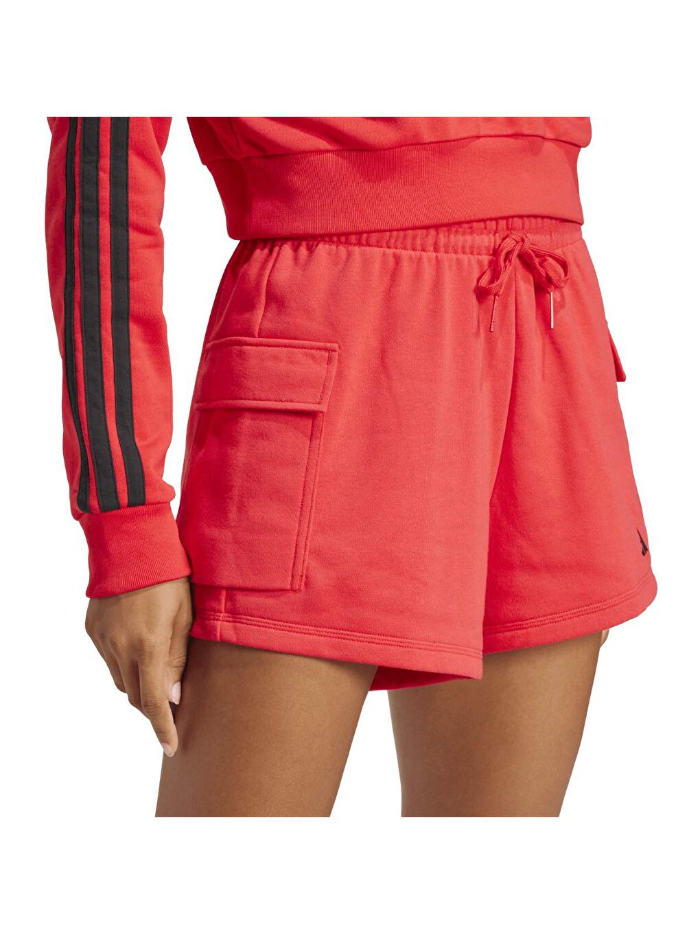 Turuncu Slim Logo Ft Kadın Kırmızı Şort-3