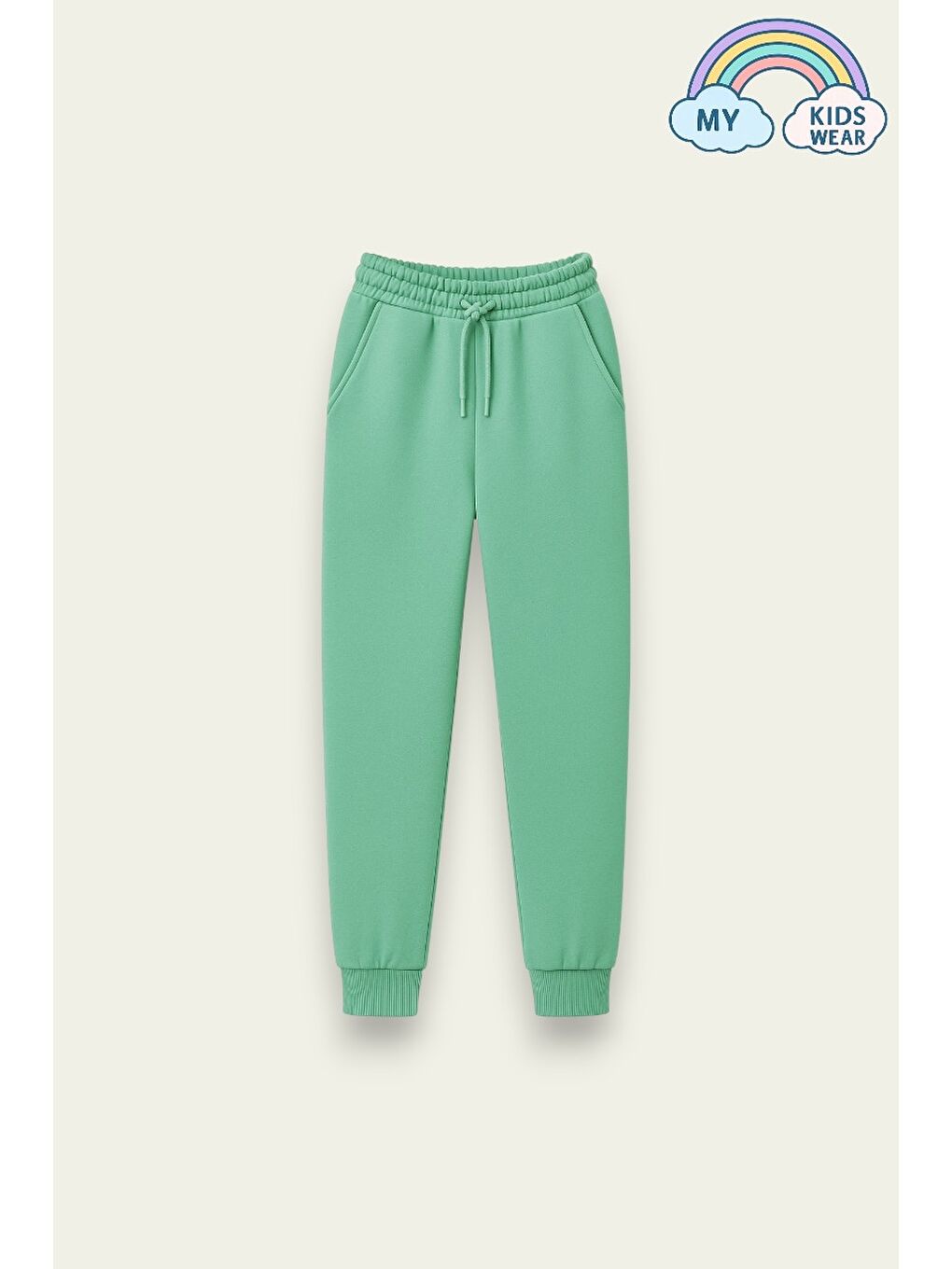 Yeşil Unisex Çocuk Okul ve Spor İçin Rahat Eşofman Altı 12126