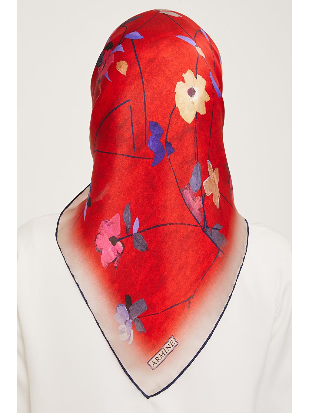 Kırmızı Twill İpek Eşarp 23Ka9048 36-3