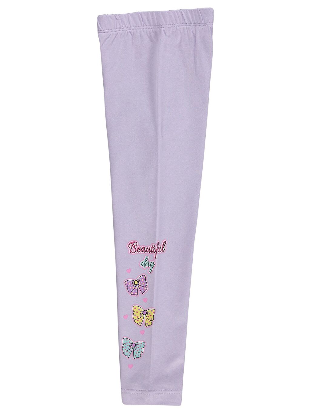 Girls Beautiful Day Baskılı 2-5 Yaş Tayt - Lila-1