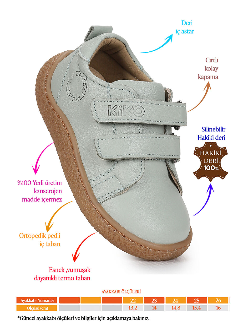 Turkuaz Luqa %100 Deri Günlük Erkek Bebek Spor Ayakkabı-1