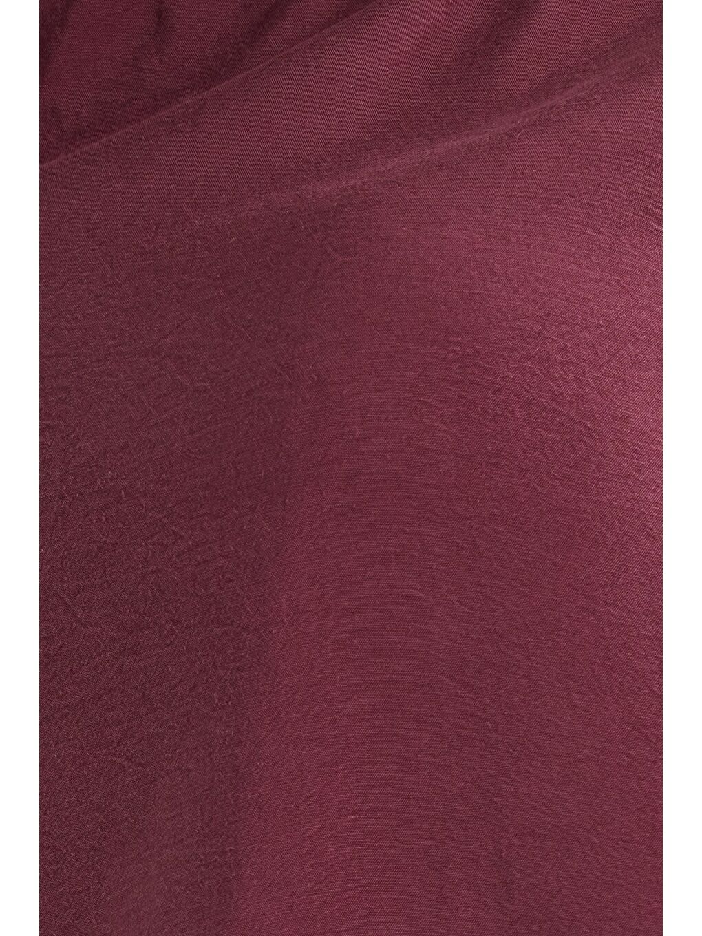 Kadın Standart Fit Normal Kesim Elastanlı Bisiklet Yaka Bluz Geniş Paça Bordo Pantolon Takım-5