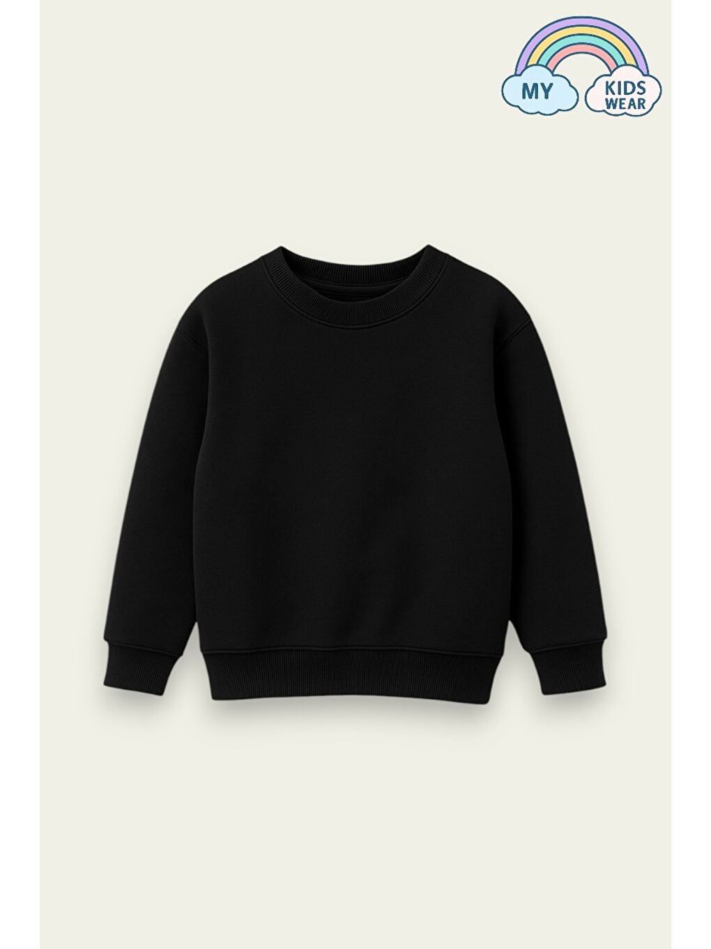 Siyah Unısex Çocuk Şardonlu Basic Sweatshirt 12131
