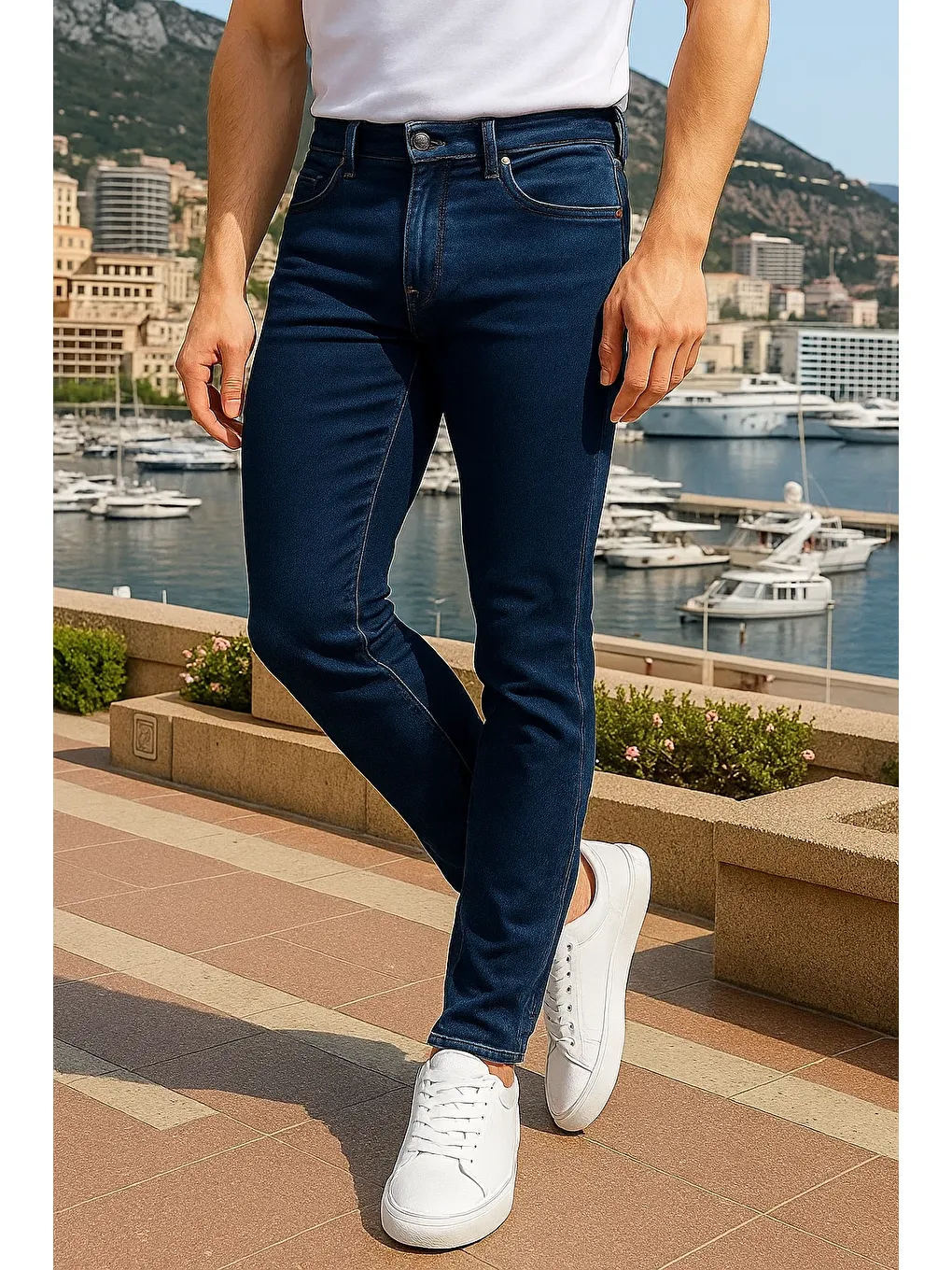 Erkek Premium Comfort Lacivert Jeans Pantolon-3