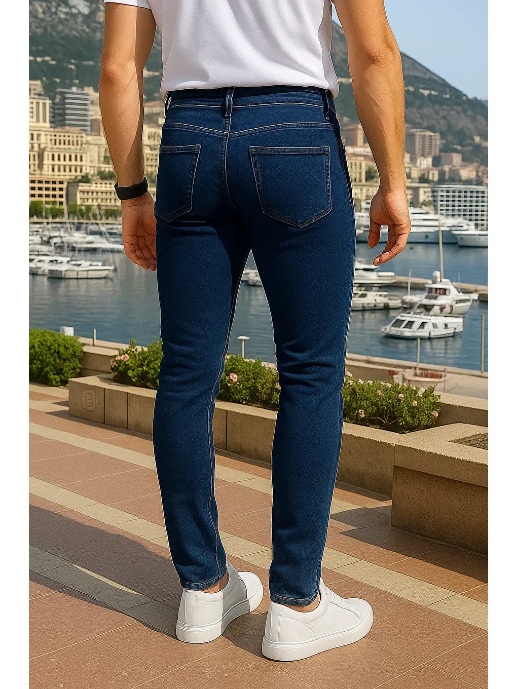 Erkek Premium Comfort Lacivert Jeans Pantolon-4